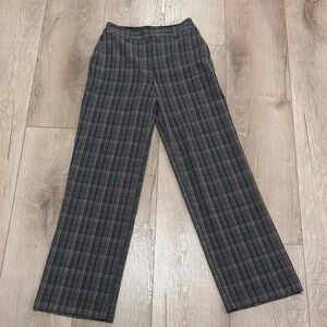 Express Gray Plaid Boot Cut Pants